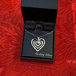 Diamond multi heart 18” pendant necklace brand new